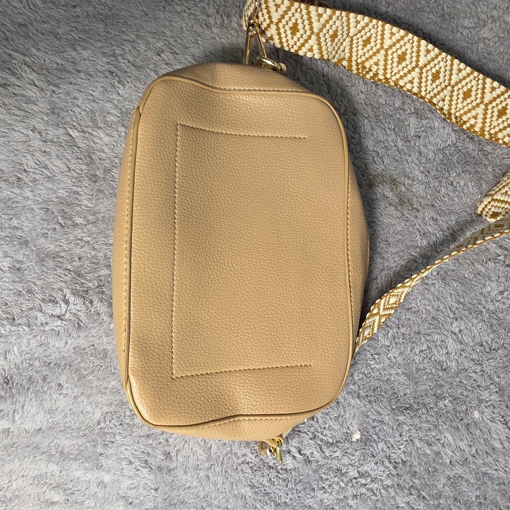 Katie Loxton Crossbody Bag Pebbled Vegan Leather Tribal Geometric Woven Strap - Picture 6 of 14
